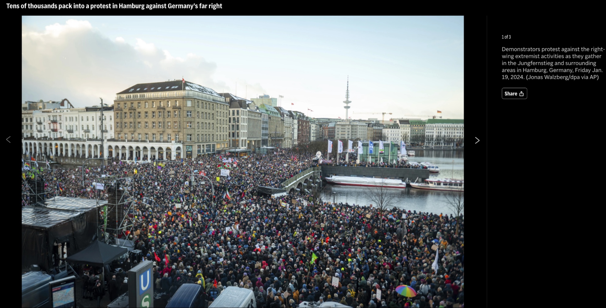 美联社拍摄的示威画面